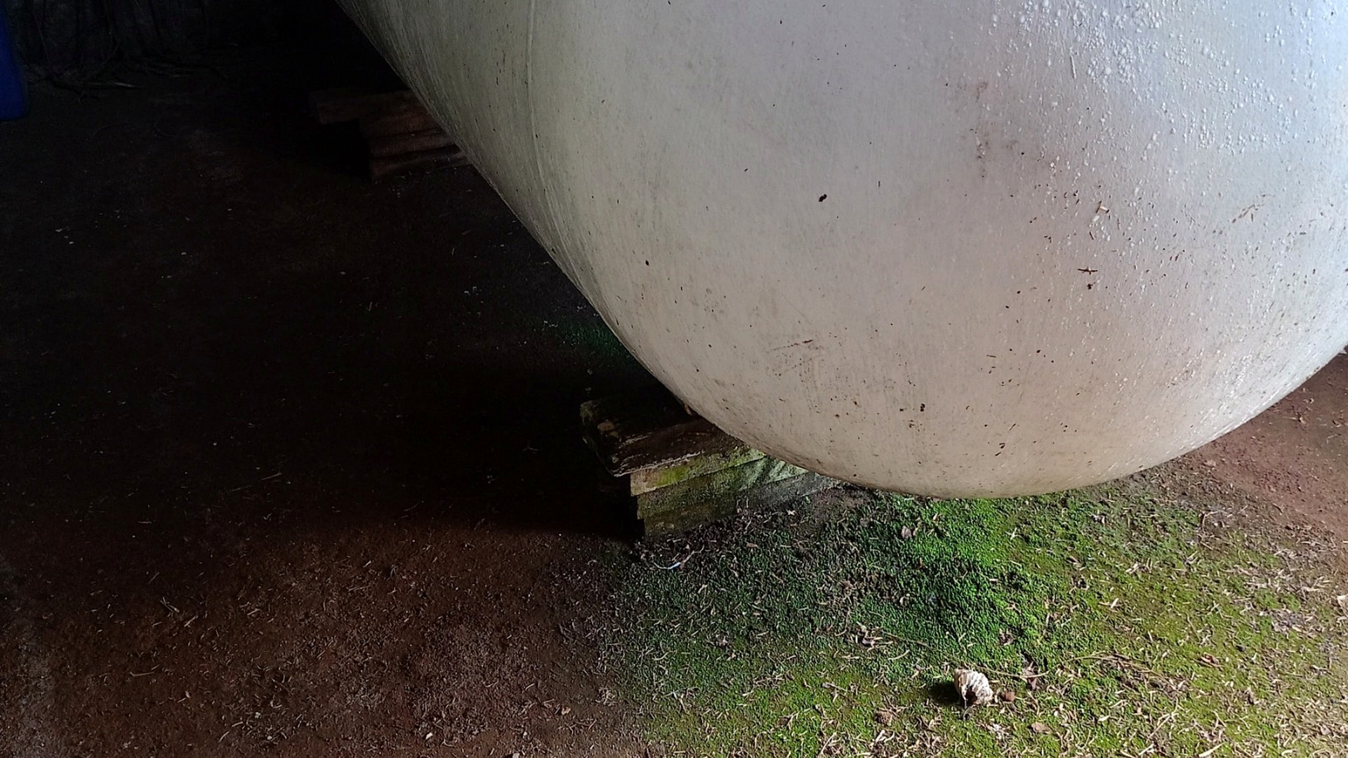 Industrial tank valve and piping system close-up